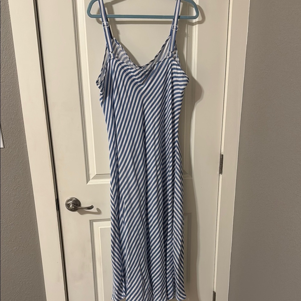 J. Crew Striped Blue and White Sundress